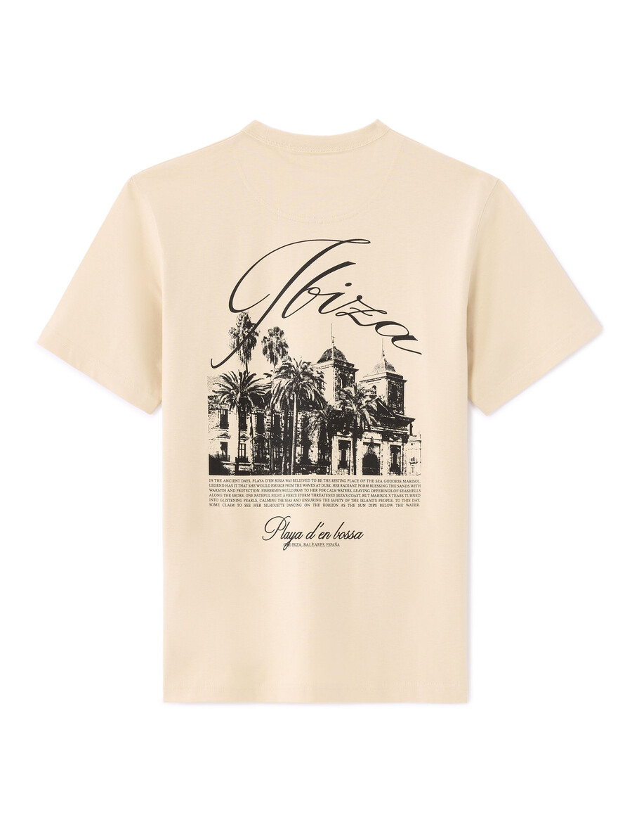camiseta de cuello redondo 100 algodón estampado urbano