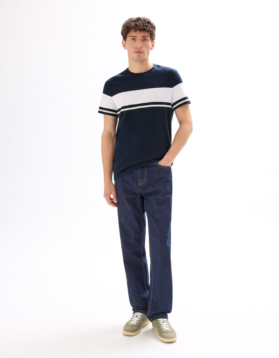 camiseta de cuello redondo regular 100 algodón