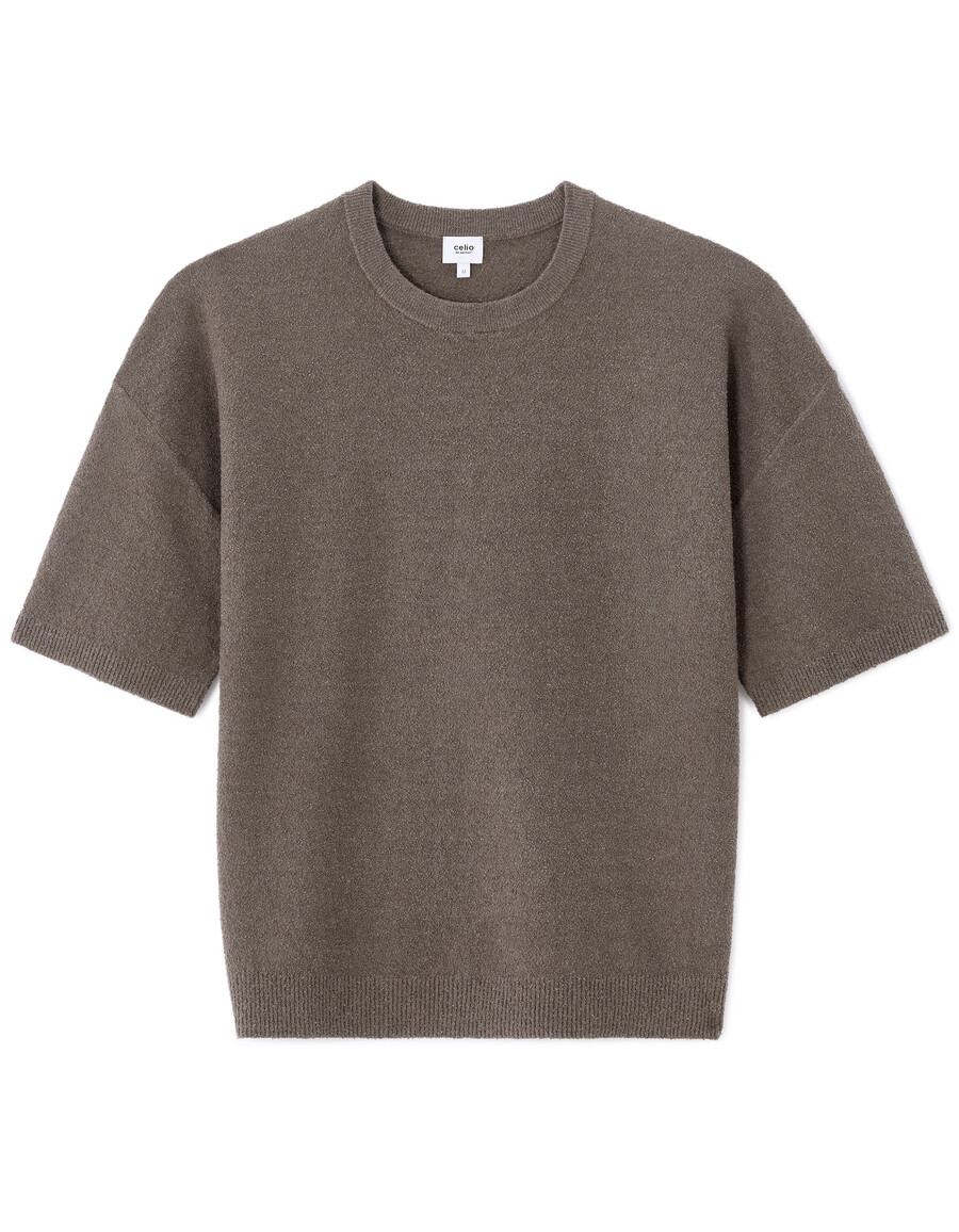 camiseta de punto con cuello redondo y diseño cuadrado