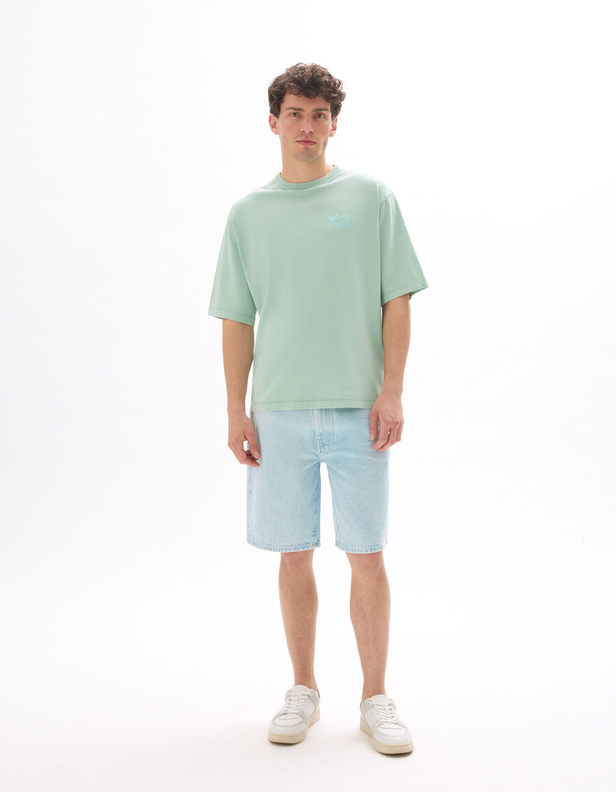 camiseta de cuello redondo extragrande 100 algodón estampada