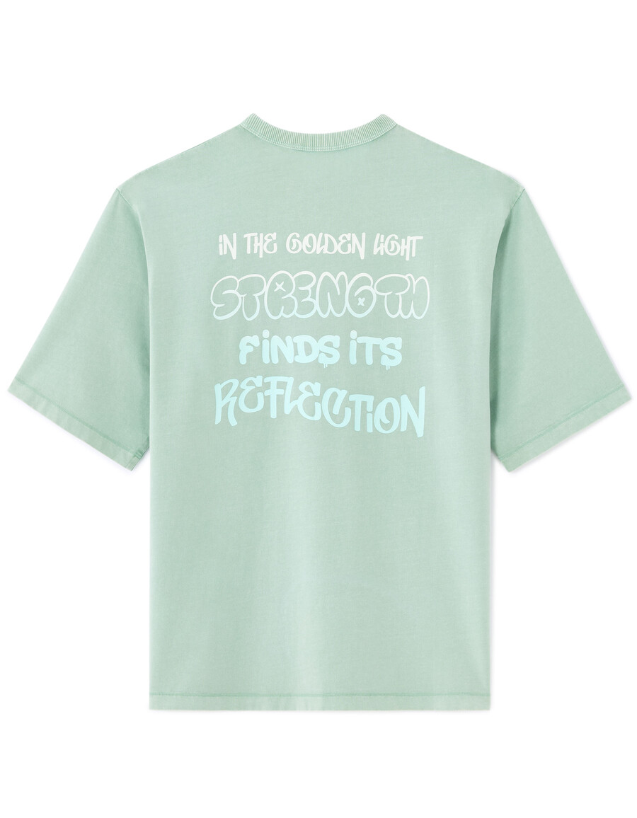 camiseta de cuello redondo extragrande 100 algodón estampada