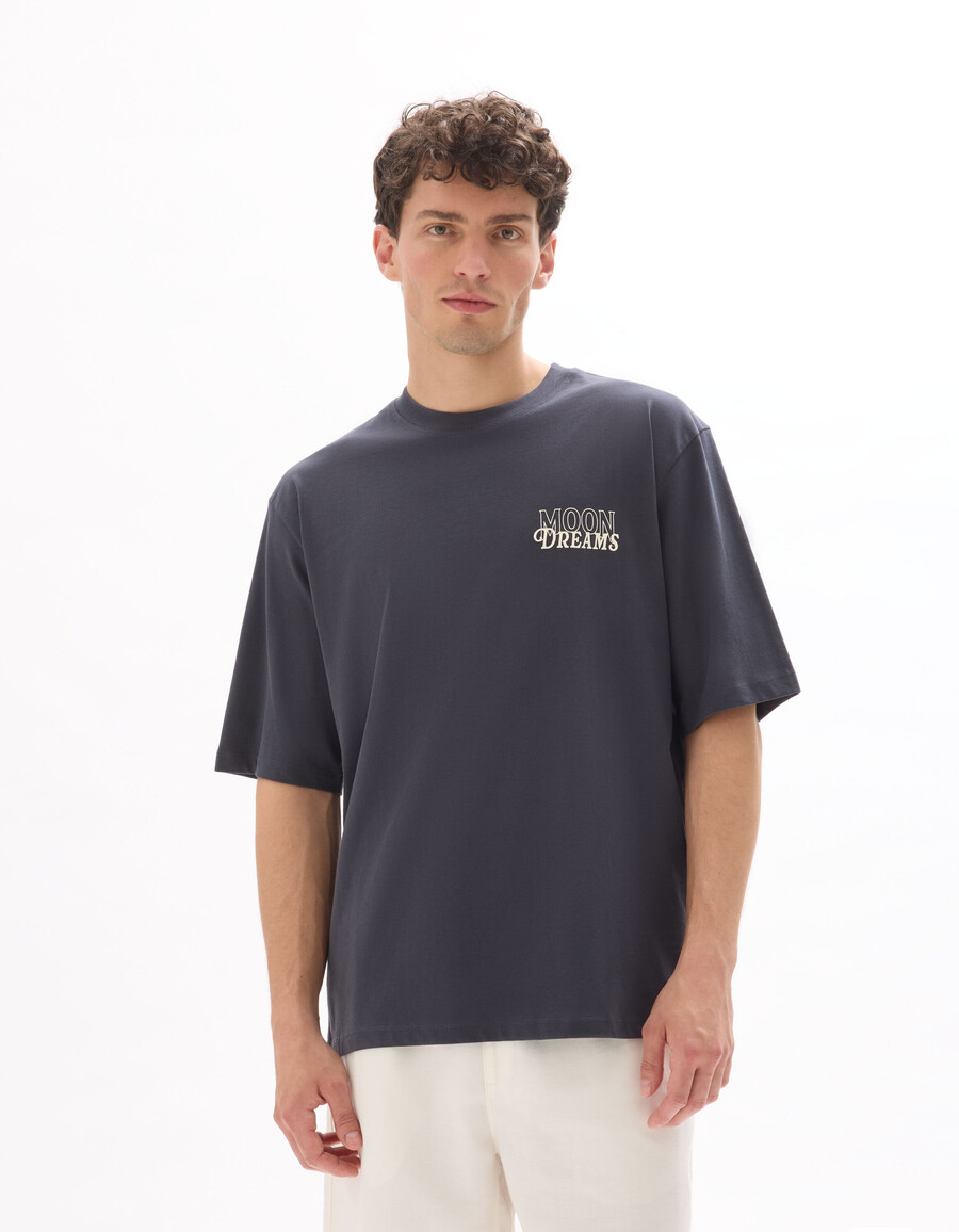 camiseta de cuello redondo extragrande 100 algodón estampado de astros