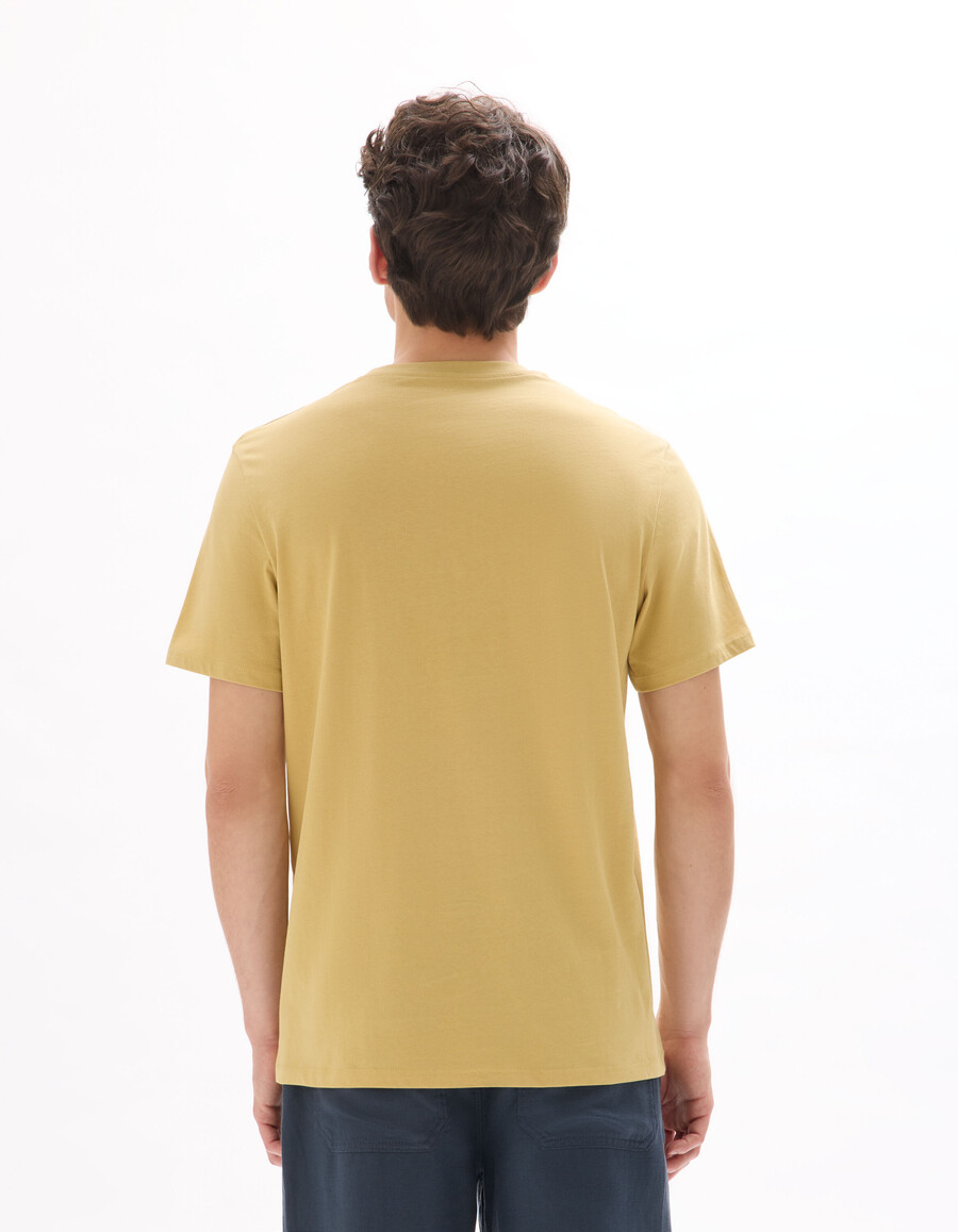 camiseta de cuello redondo de corte regular 100 algodón estampado asiático