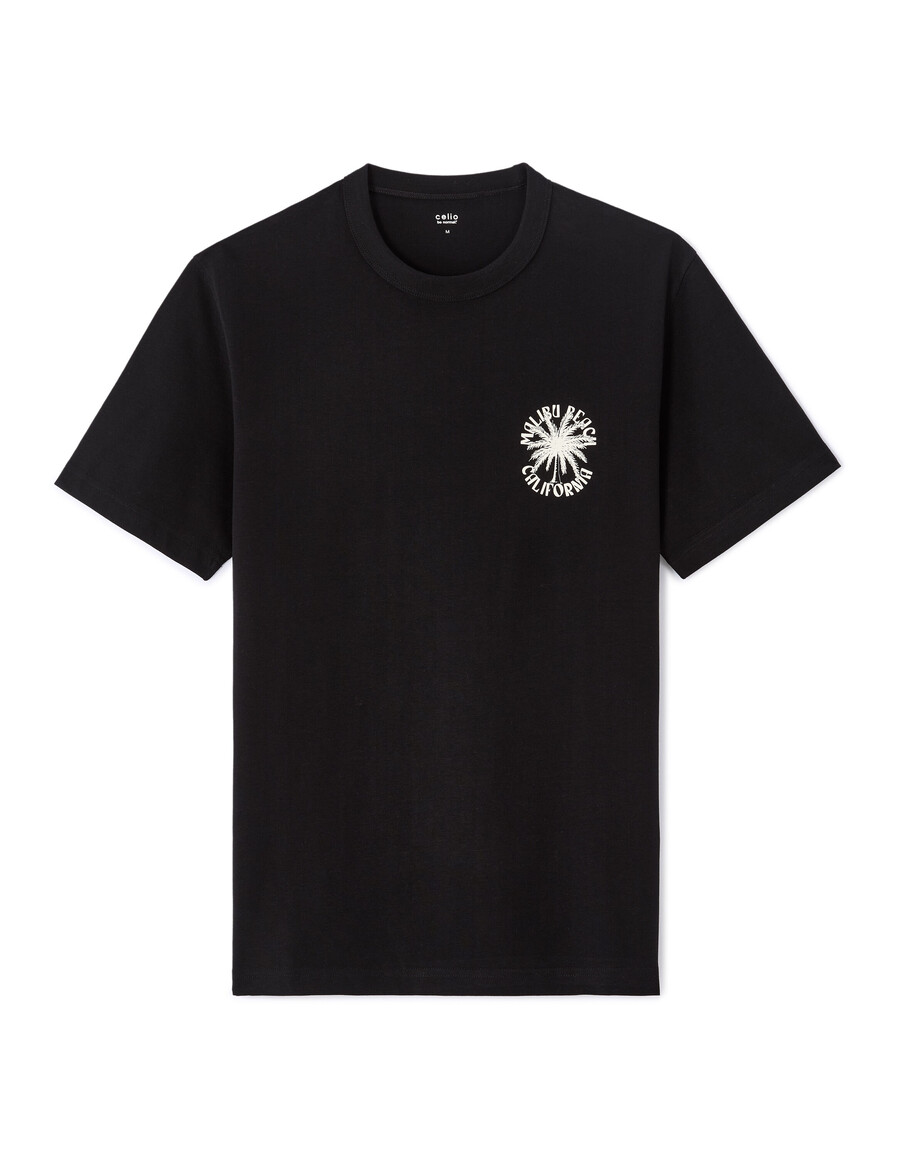 camiseta de cuello redondo 100 algodón estampado urbano