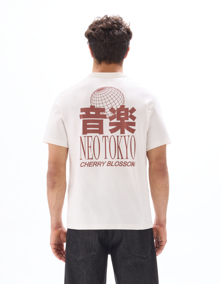 camiseta de cuello redondo 100 algodón estampado asiático