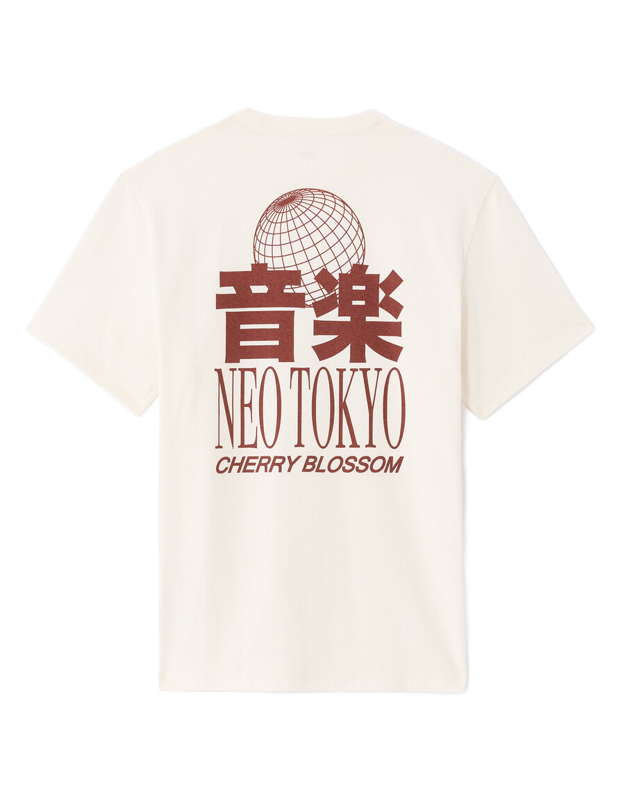 camiseta de cuello redondo 100 algodón estampado asiático