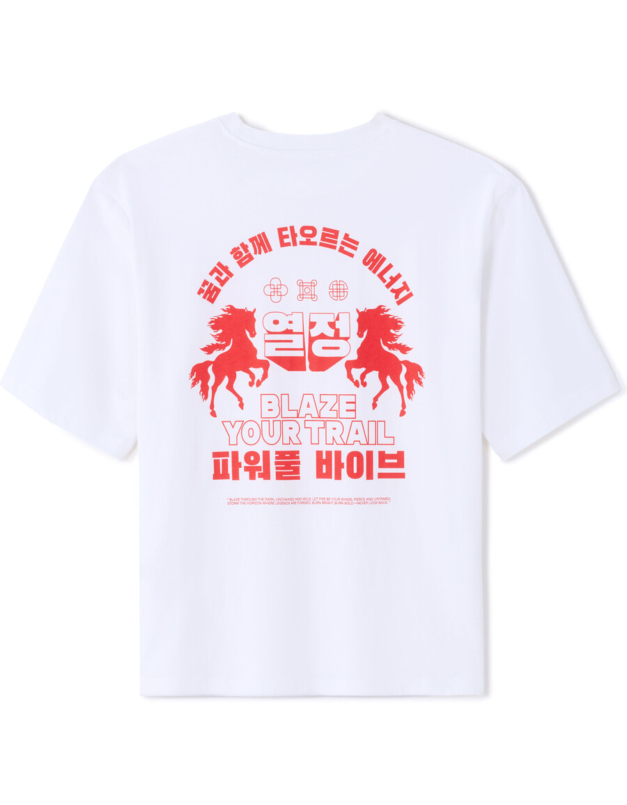 camiseta extragrande con cuello redondo y estampado 100 algodón