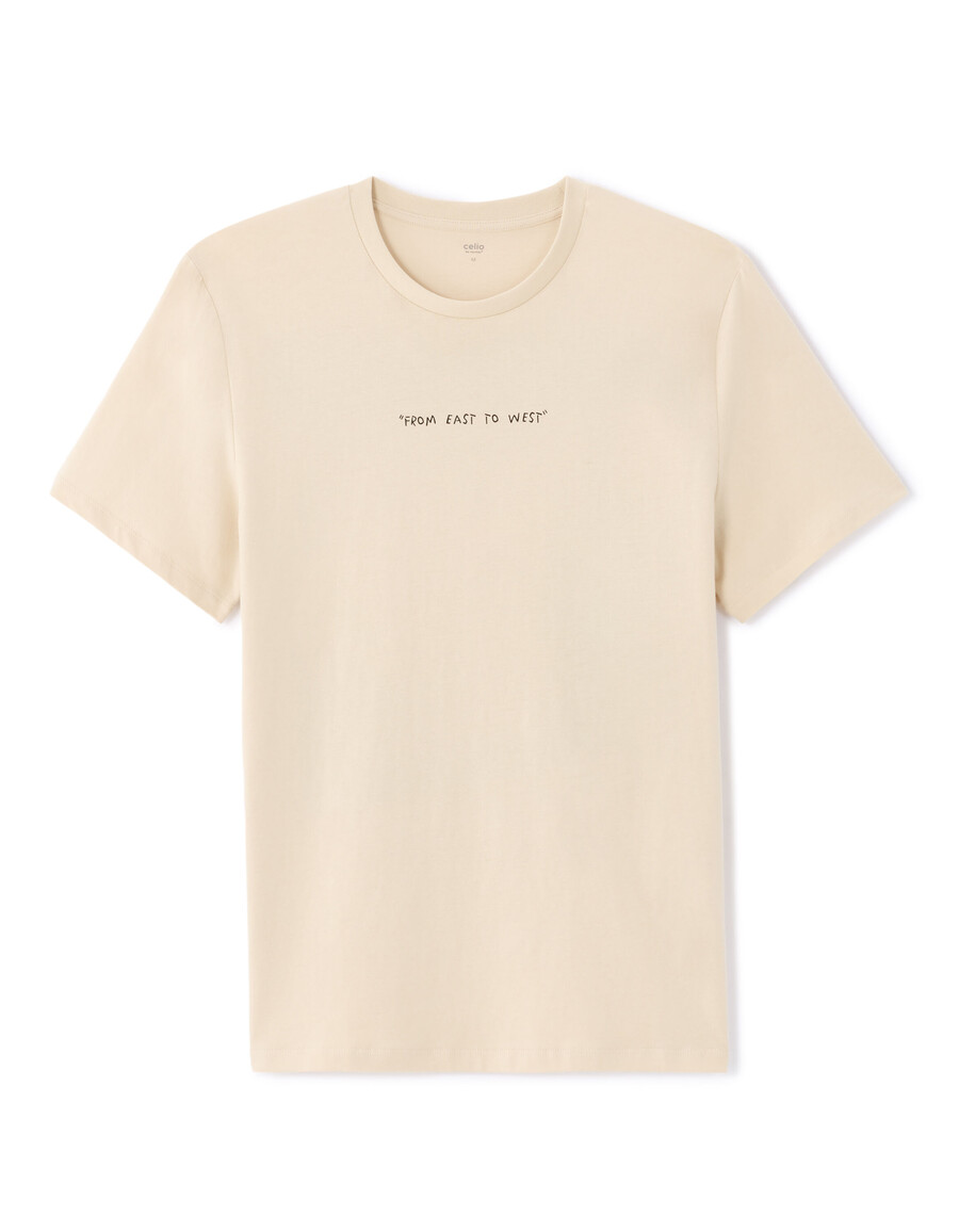 camiseta de corte regular cuello redondo 100 algodón