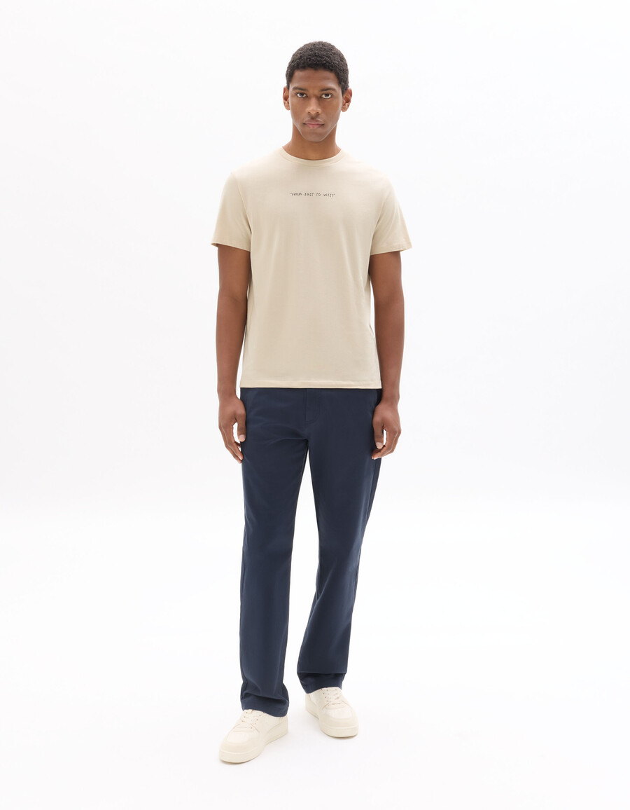 camiseta de corte regular cuello redondo 100 algodón