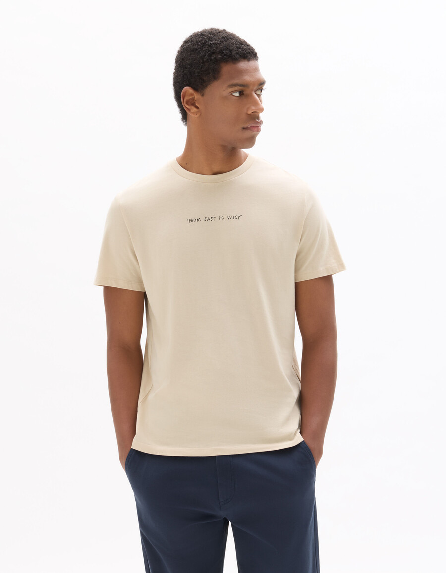 camiseta de corte regular cuello redondo 100 algodón
