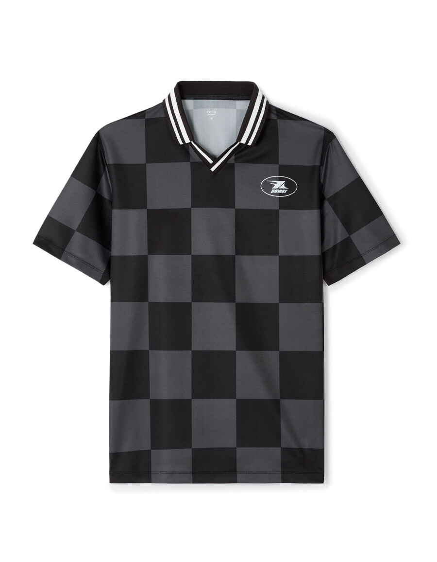 camiseta de cuello polo cuadrado