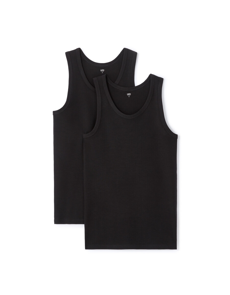 pack de 2 camisetas sin mangas acanaladas