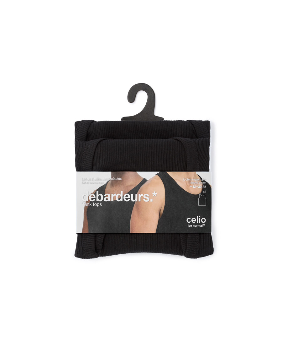 pack de 2 camisetas sin mangas acanaladas