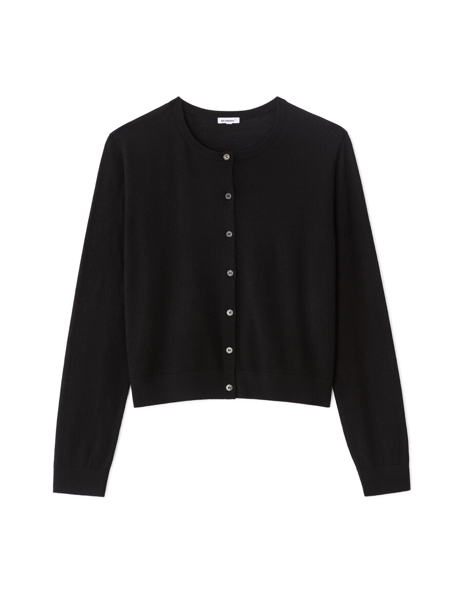cárdigan de cuello redondo 100 lana merino
