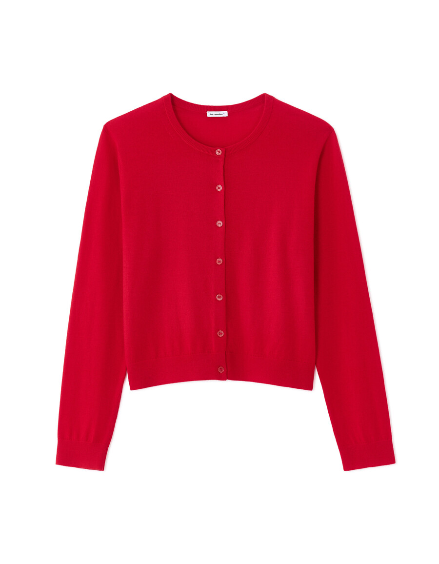 cárdigan de cuello redondo 100 lana merino